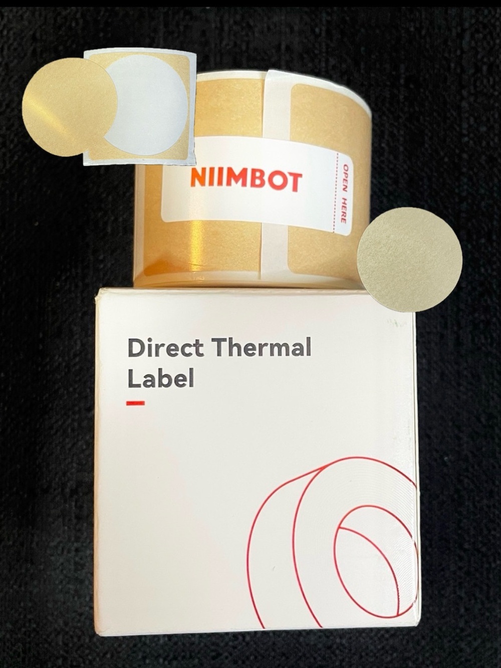 NIIMBOT Direct Thermal Labels 1 Roll 1 1/4" Round 34*34 205x Kraft Brown NEW NIB